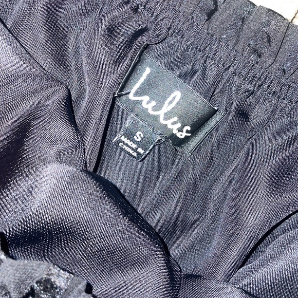 LULUS Hyde Black Striped Ruffled Crop Top - Picture 5 of 5